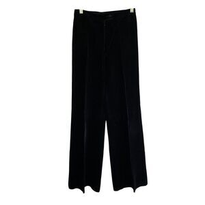 Franck Olivier Paris Pants Womens 40 Black Velvet Wide Leg High Rise France 90s